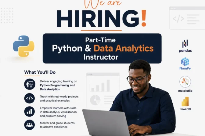 We Are Hiring: Python & Data Analytics Trainer (Part-Time)